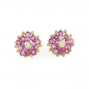 K18YG ルビー ピアス