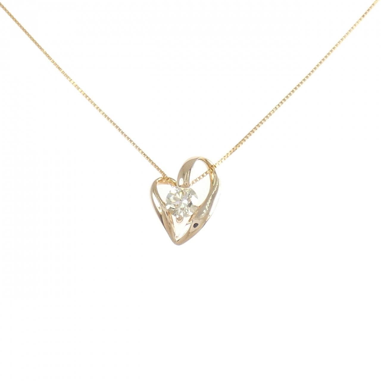 K18PG ハート ダイヤモンド ネックレス 0.30CT