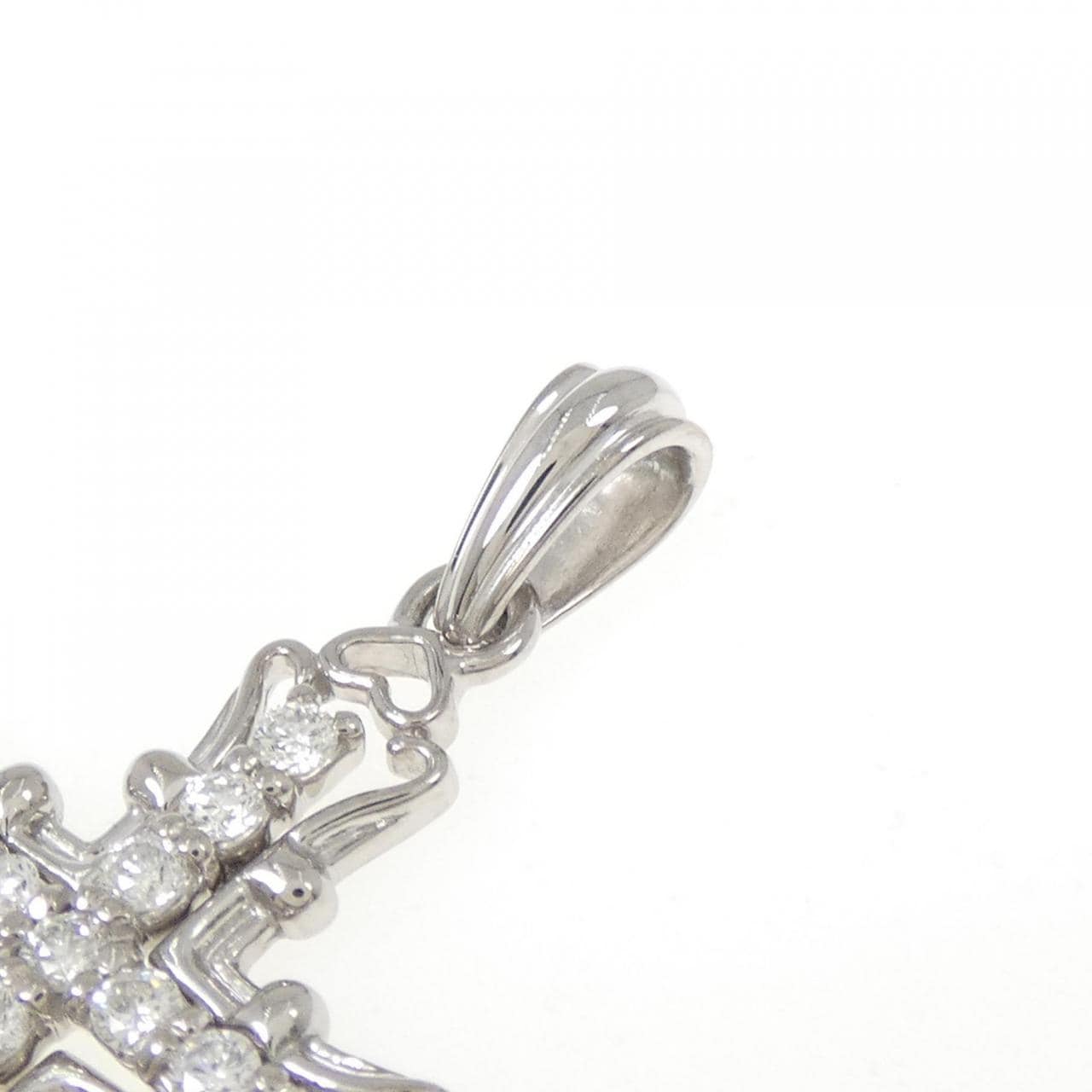 K18WG クロス ダイヤモンド ペンダント 0.40CT