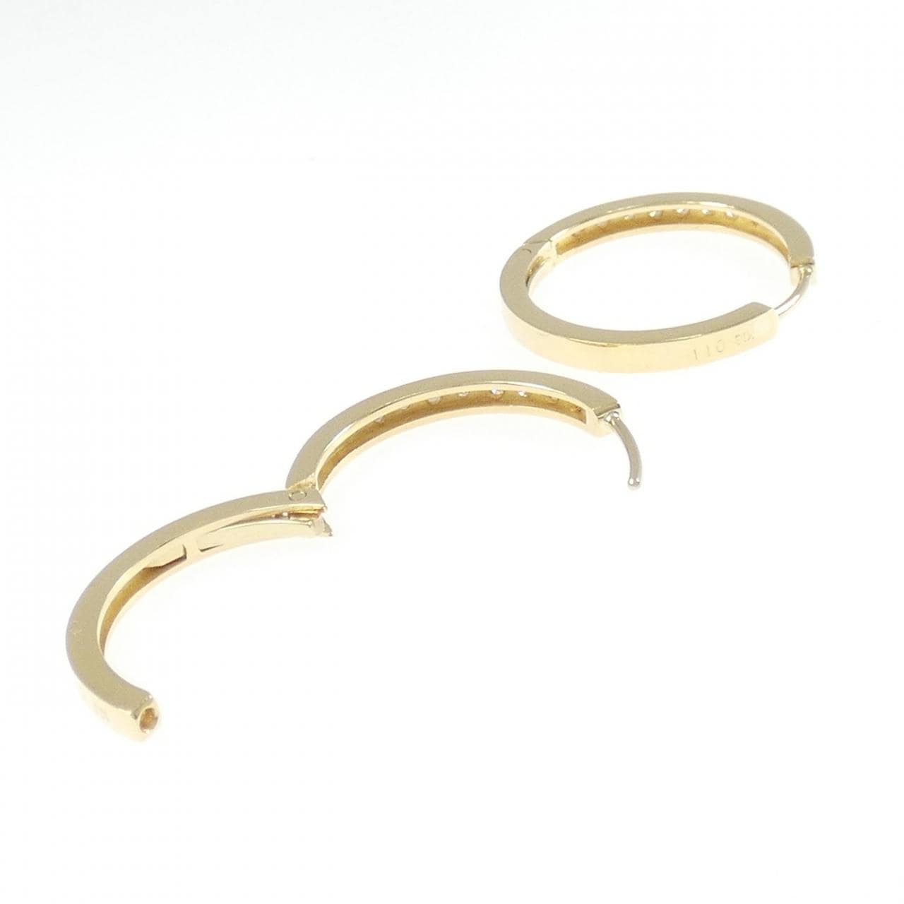 K18YG ダイヤモンド フープ ピアス 0.22CT