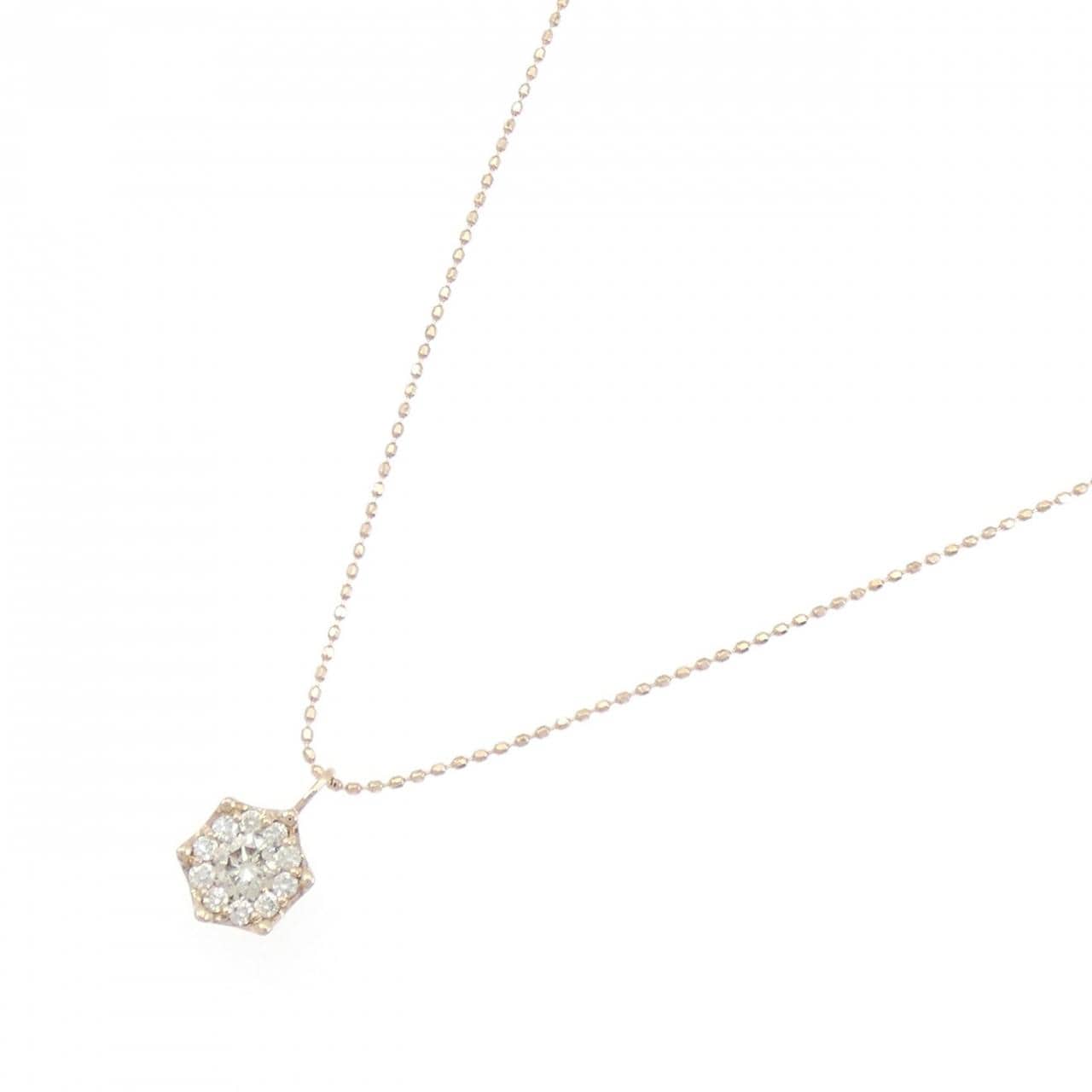 K18PG/750PG ダイヤモンド ネックレス 0.31CT