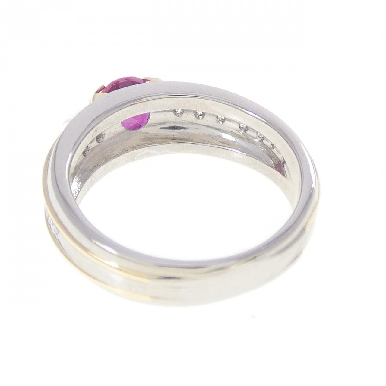 PT900/K18YG ルビー リング 0.598CT