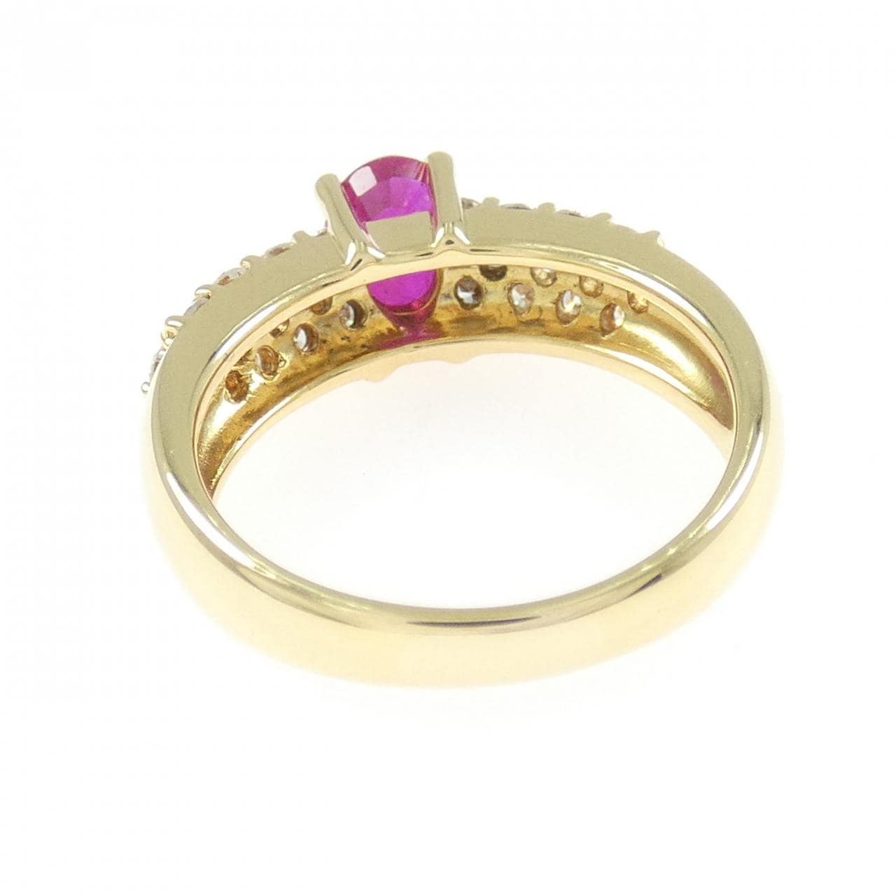 K18YG ルビー リング 0.89CT
