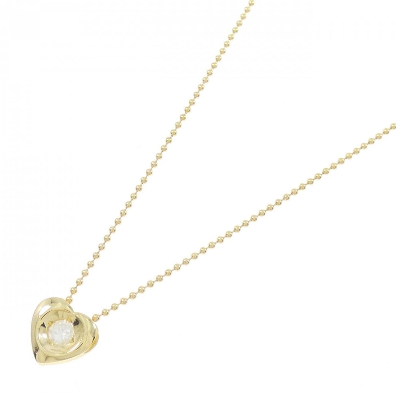 K18YG ハート ダイヤモンド ネックレス 0.11CT