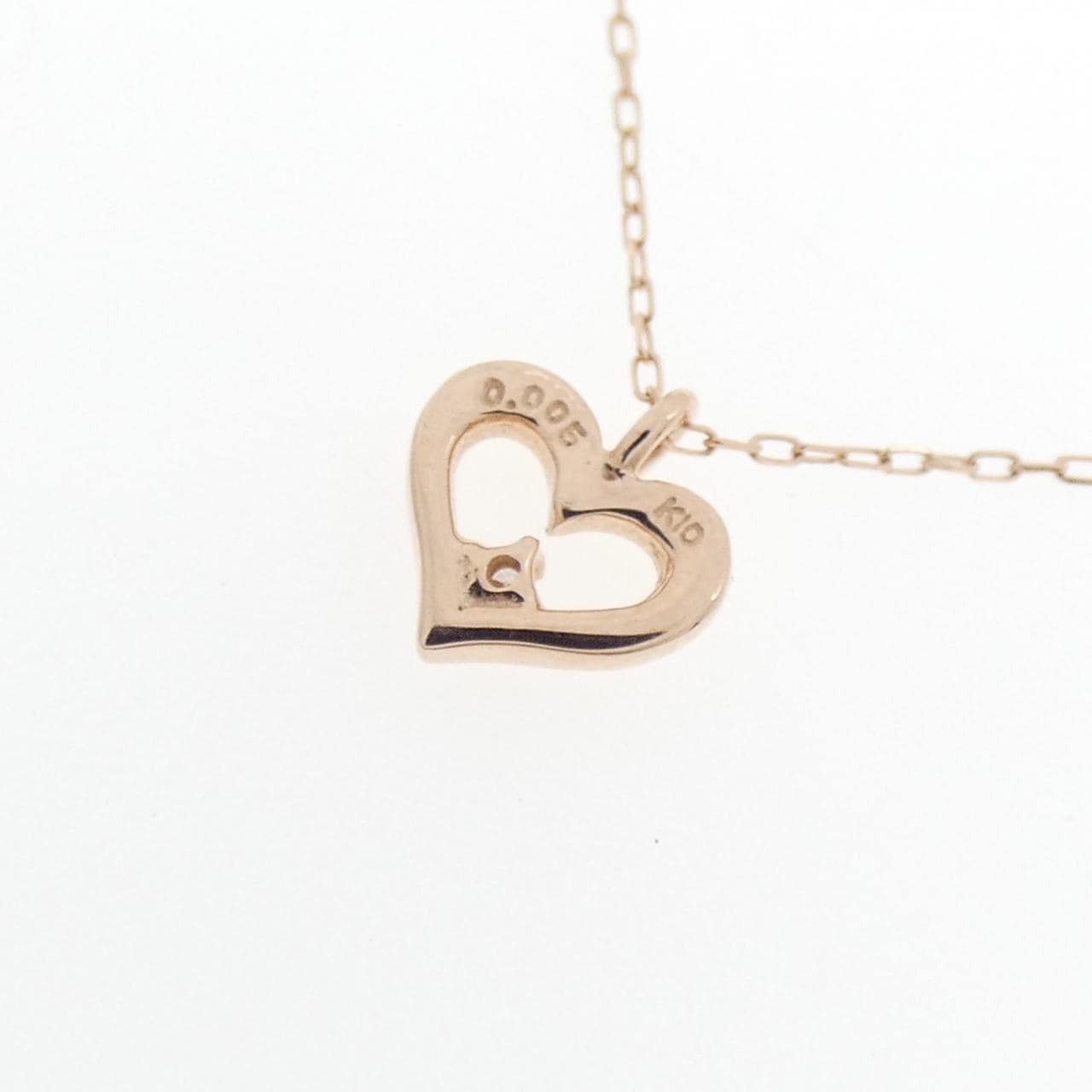 K10PG ハート ダイヤモンド ネックレス 0.005CT