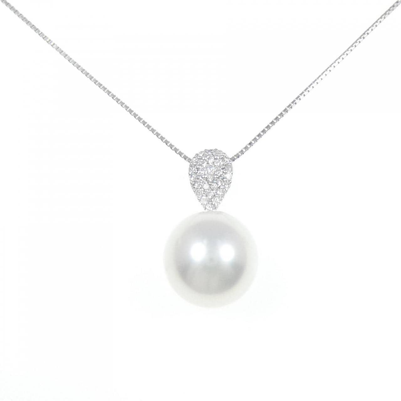 K18WG White Butterfly Pearl Necklace 13.3mm