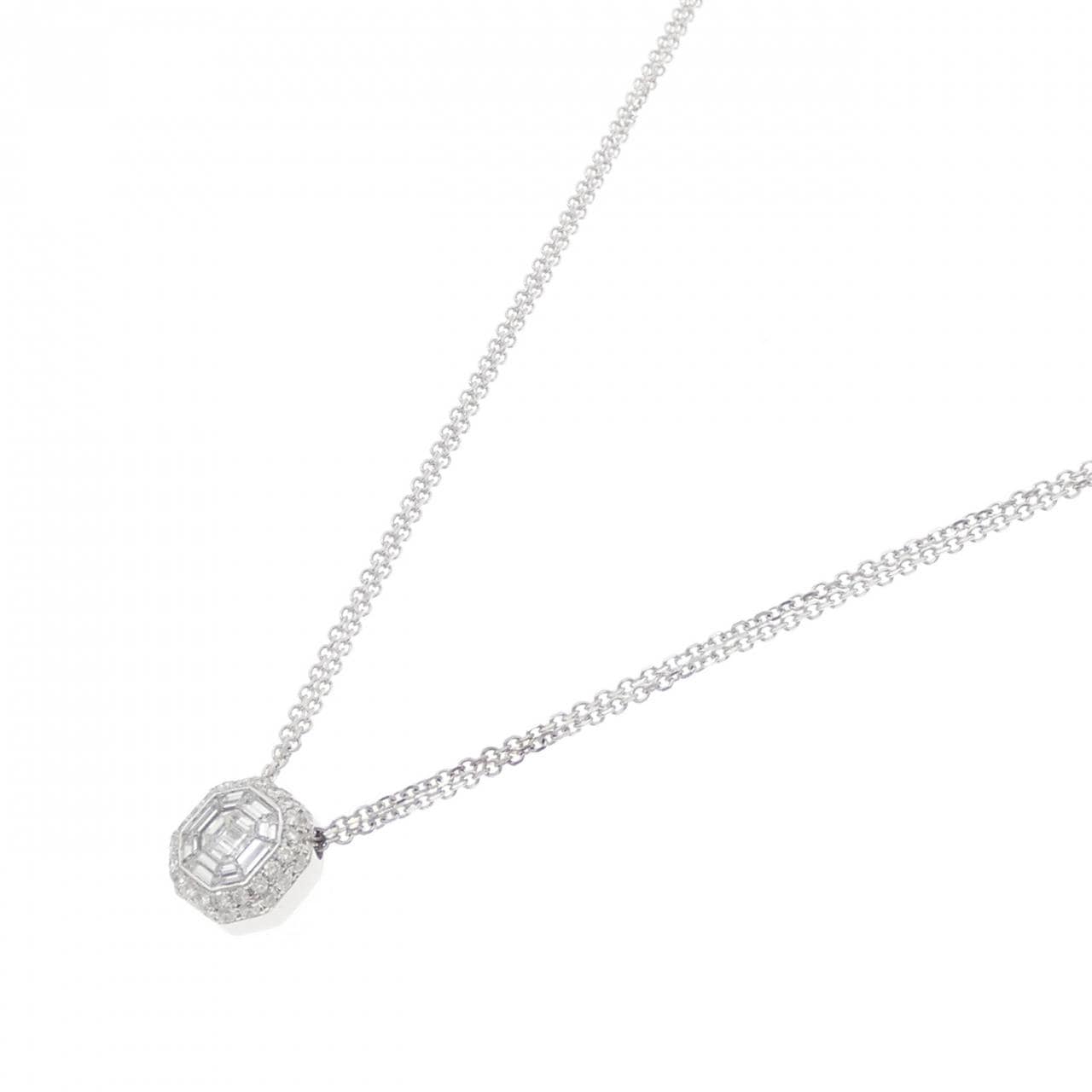 750WG ダイヤモンド ネックレス 0.65CT