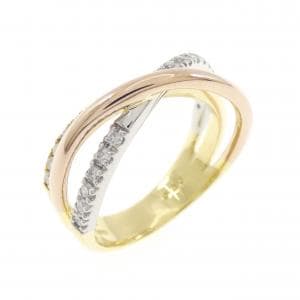 K18YG/PT900/K18PG ダイヤモンド リング 0.30CT