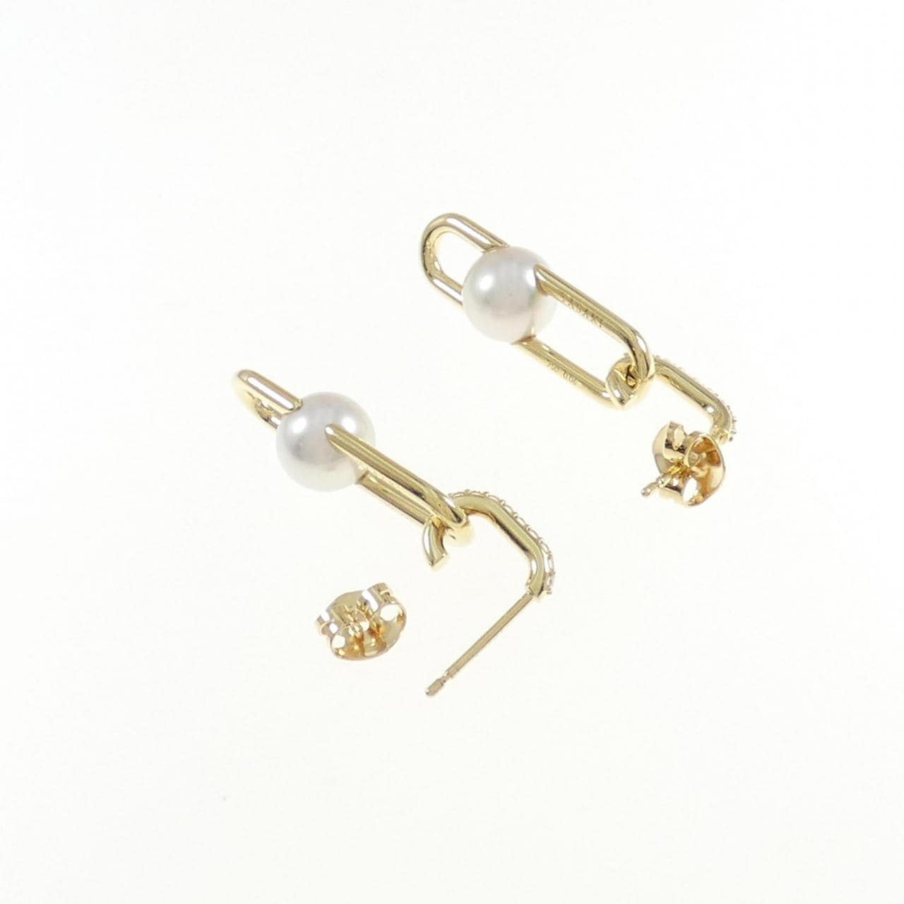Tasaki fine link earrings 8mm