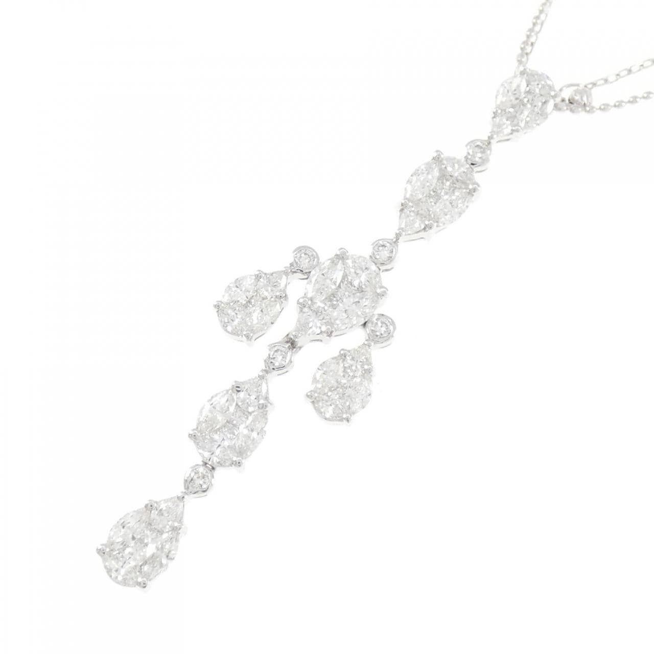 750WG/K18WG ダイヤモンド ネックレス 1.92CT