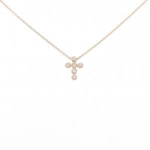 スタージュエリー クロス ダイヤモンド ネックレス 0.04CT