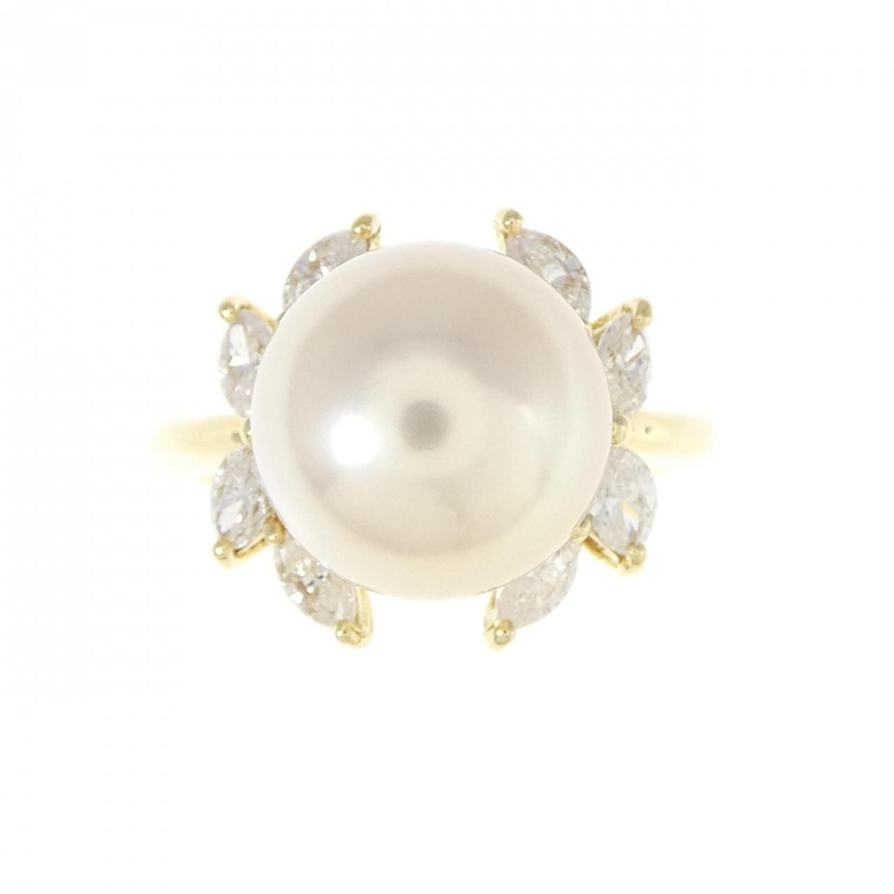 K18YG White Butterfly Pearl ring 10.4mm