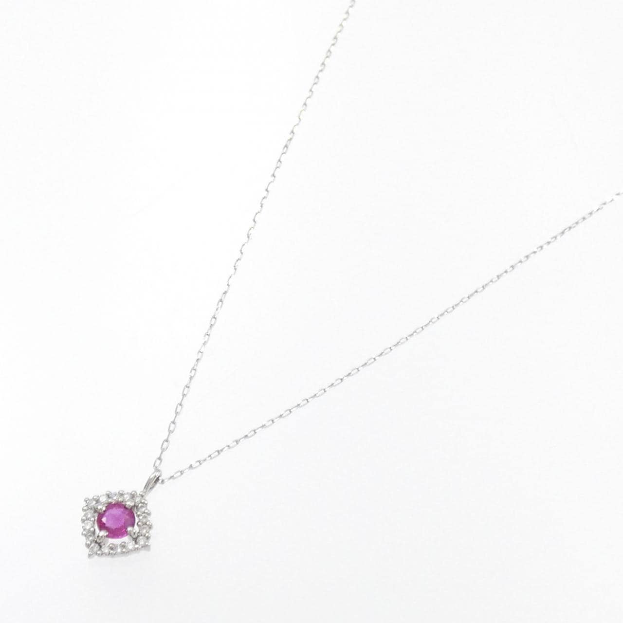 【新品】PT950/PT900 ルビー ネックレス 0.17CT