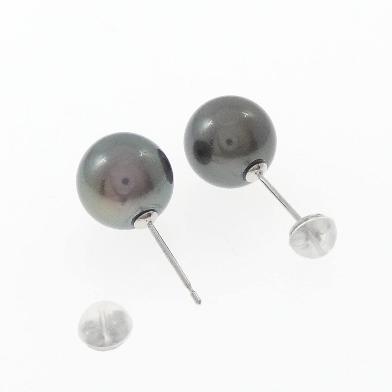 K14WG 黒蝶パール ピアス 10.9mm