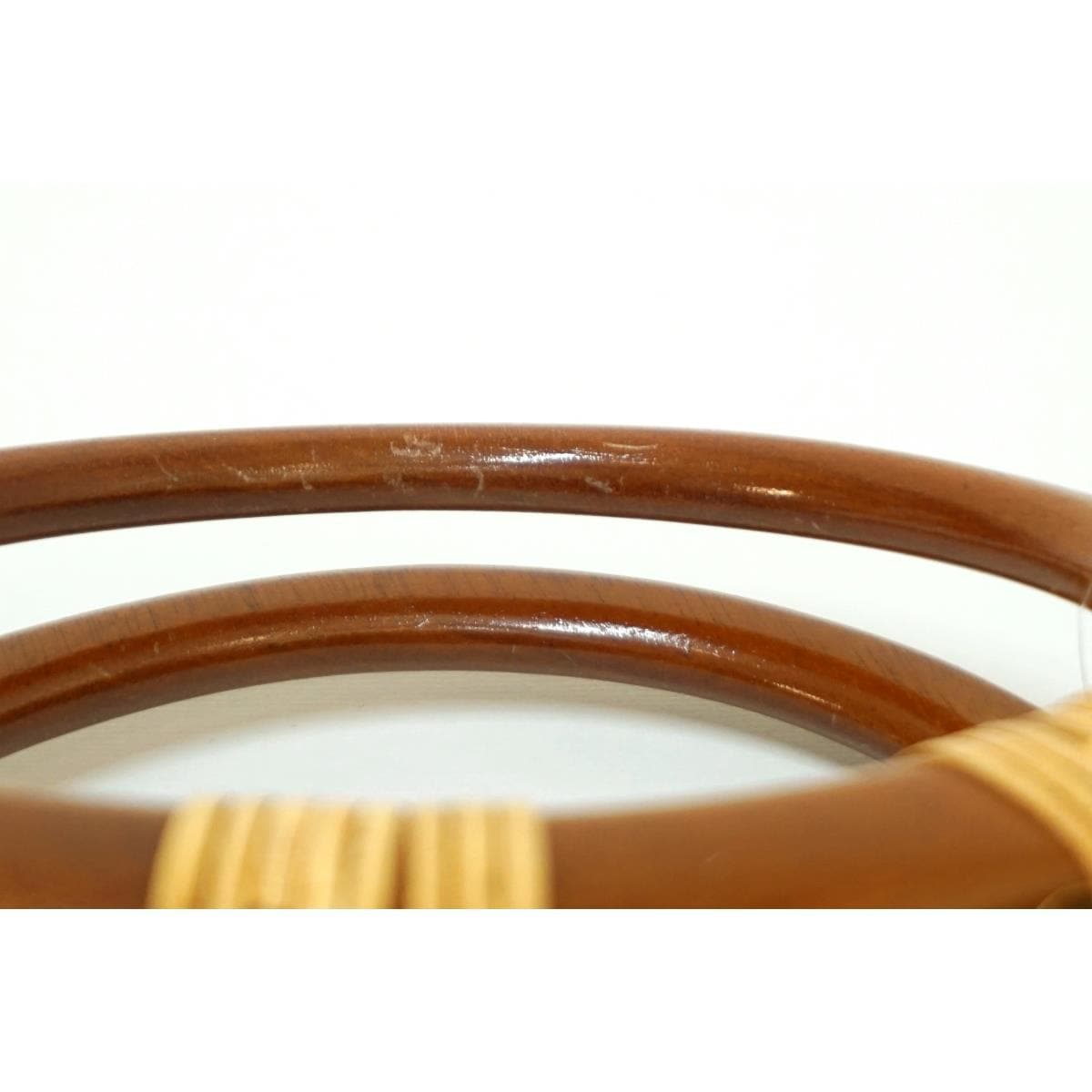 【新品】バッグ　籐　巾着付き