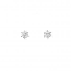 【リメイク】PT900/ST ダイヤモンド ピアス 0.413CT 0.419CT F VS1-2 VG-GOOD