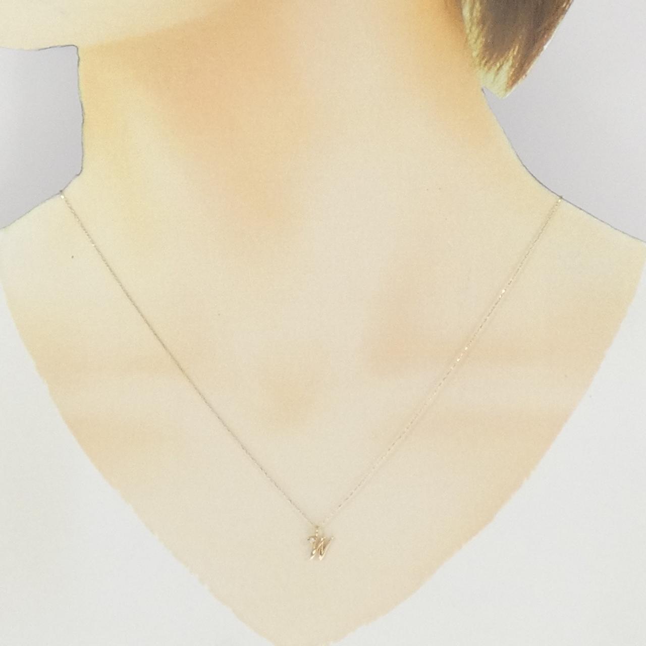 K10YG イニシャルW ダイヤモンド ネックレス