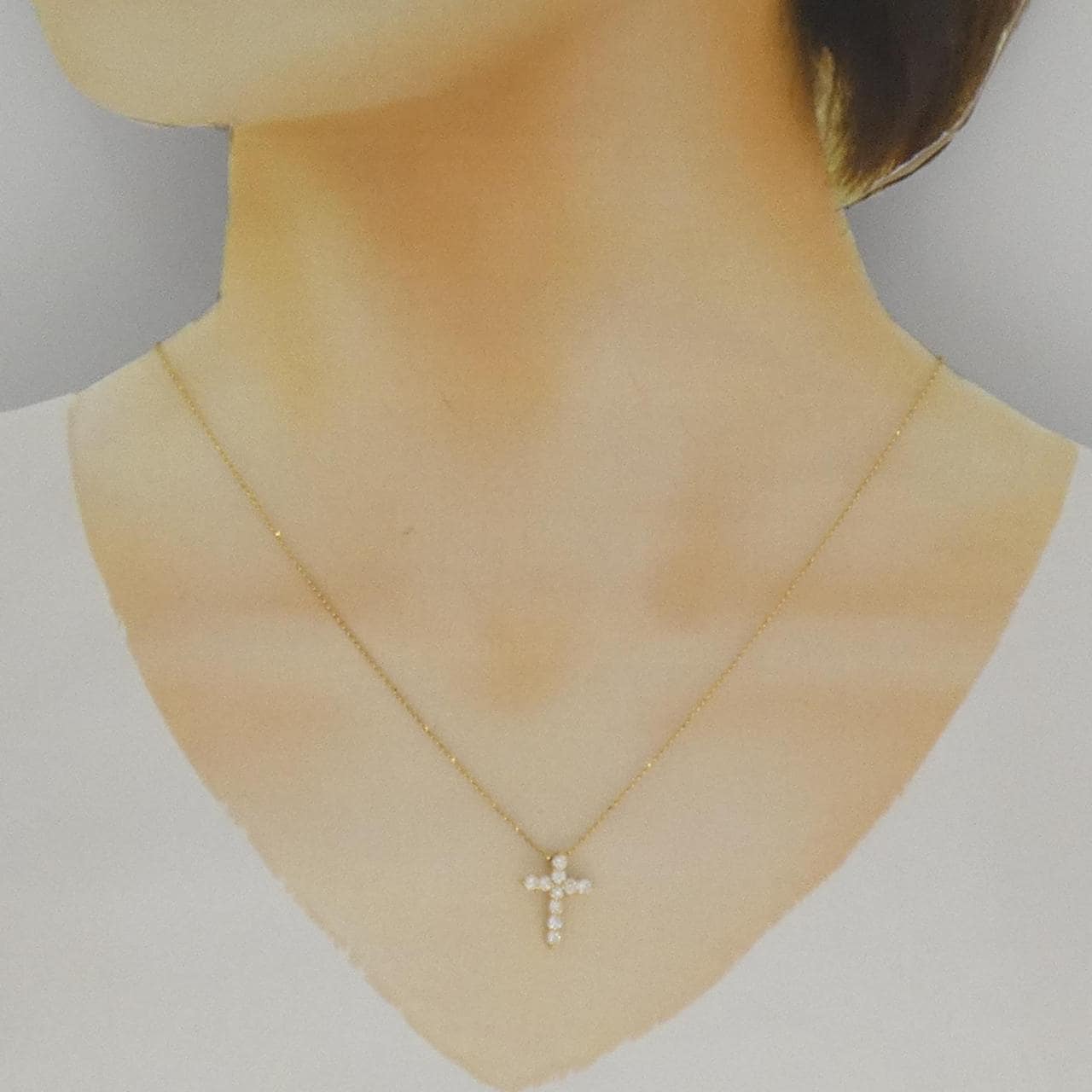 K18YG クロス ダイヤモンド ネックレス 0.50CT