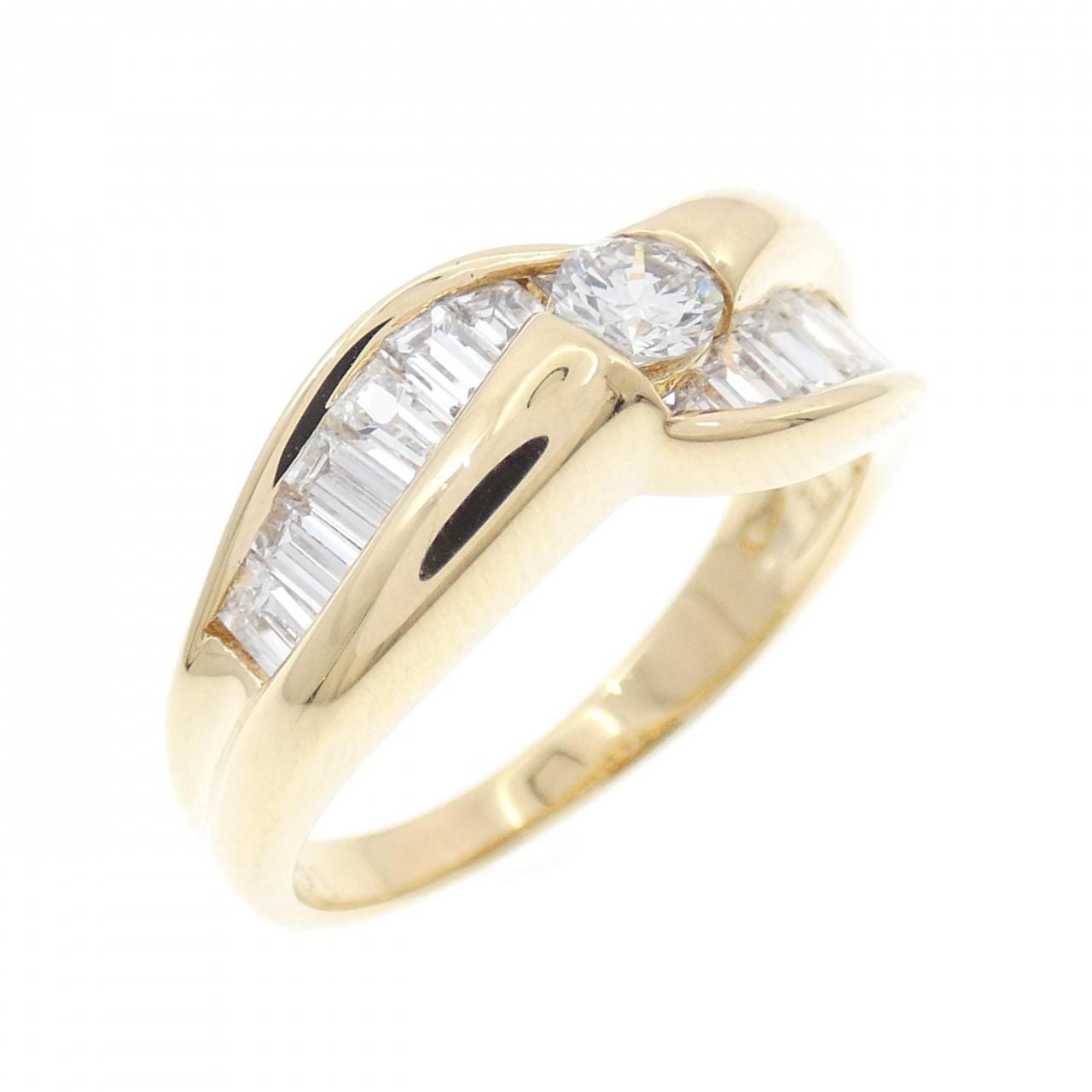 18KYG ダイヤモンド リング 0.91CT