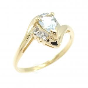 K18YG アクアマリン リング 0.36CT