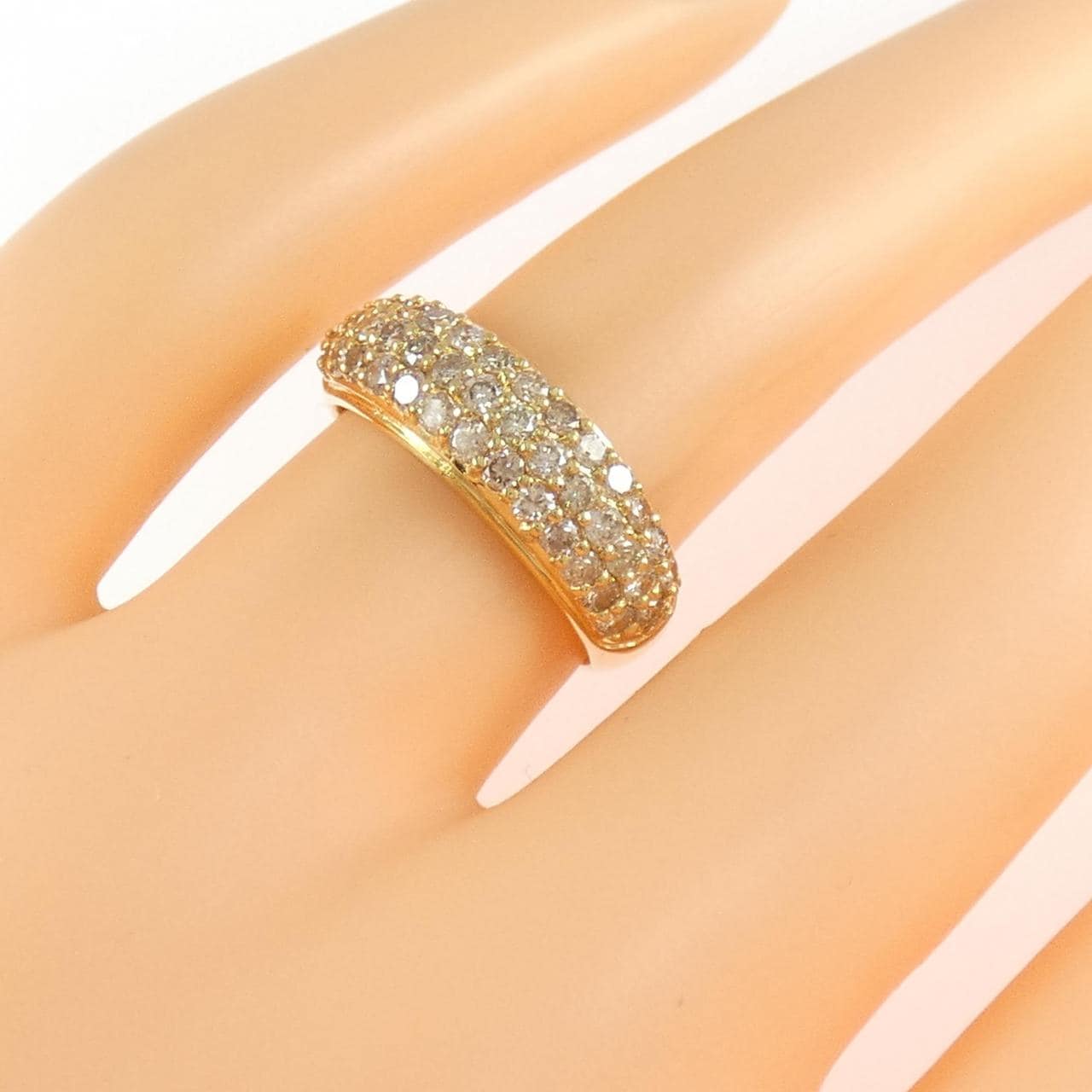 K18YG パヴェ ダイヤモンド リング 1.20CT