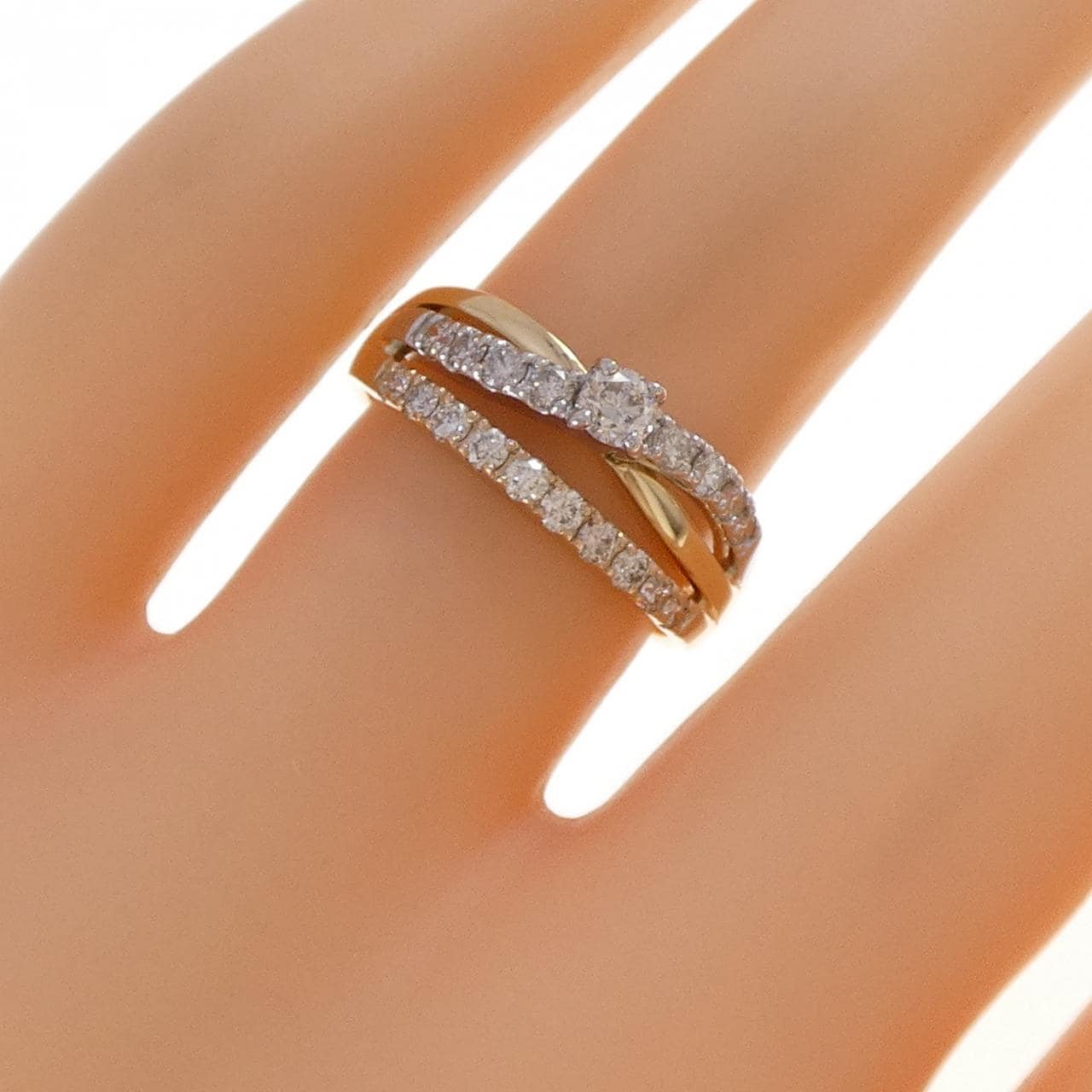 K18YG/K18PG/PT900 ダイヤモンド リング 0.50CT