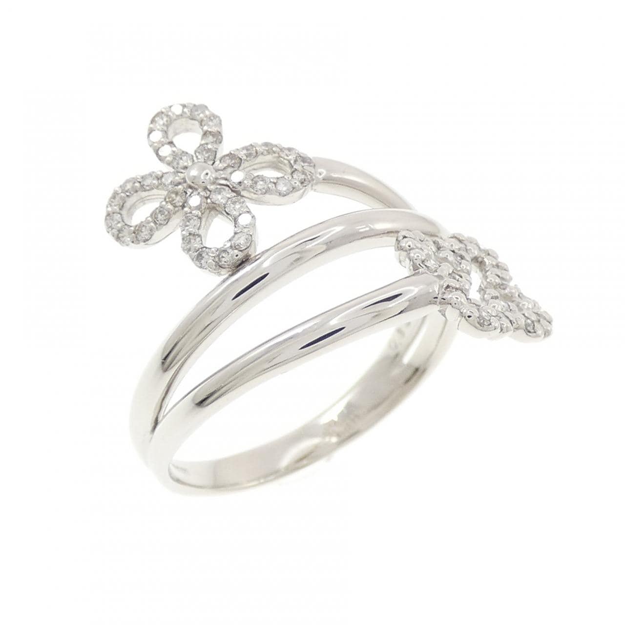 PT900 フラワー ダイヤモンド リング 0.34CT