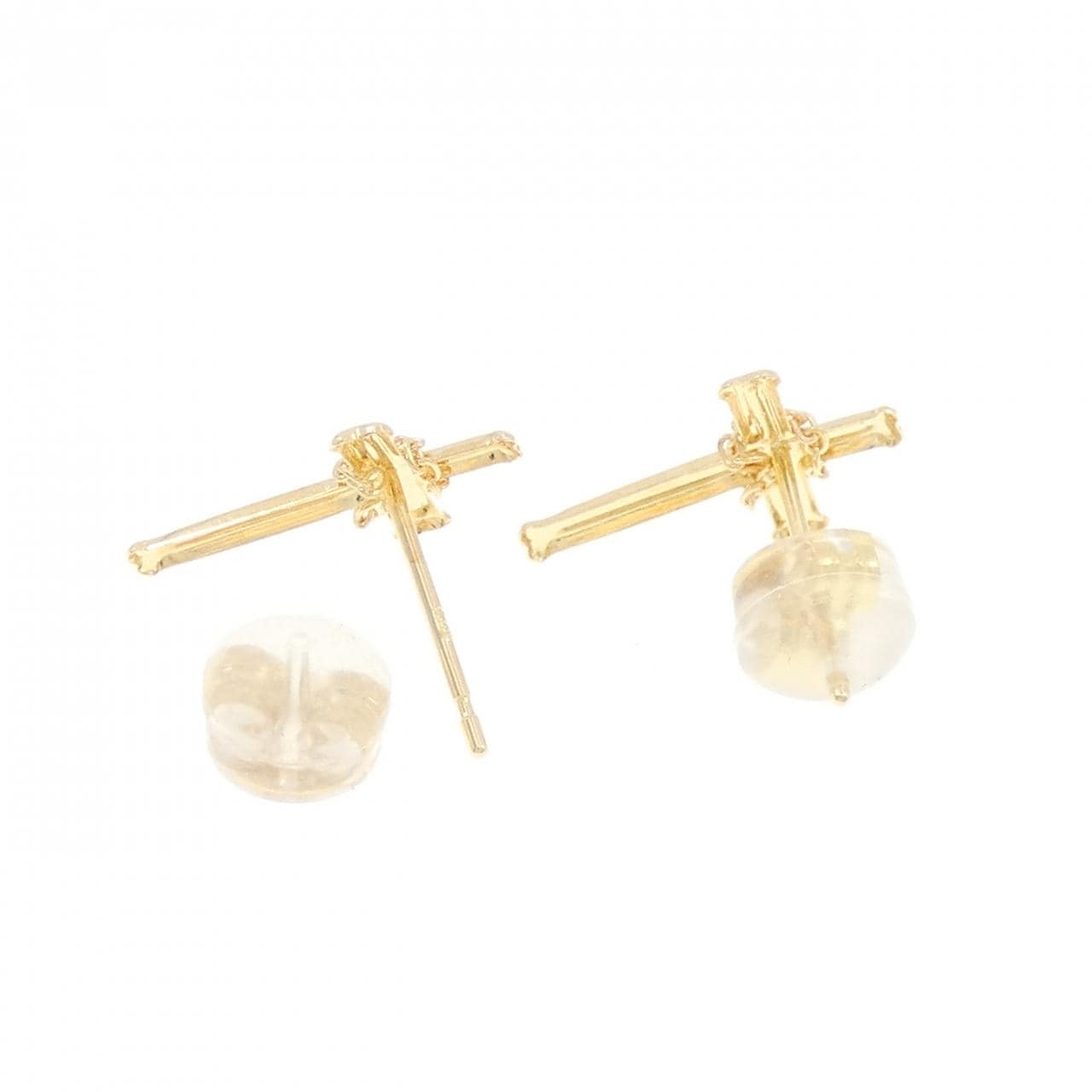 【新品】K18YG クロス ピアス