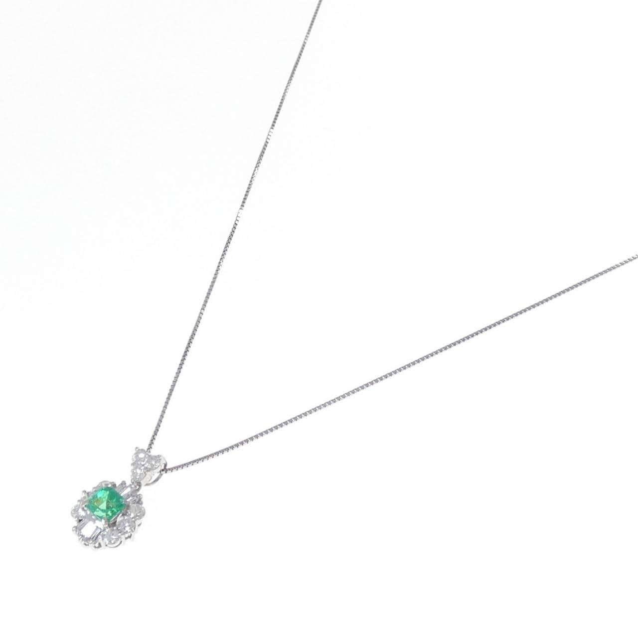 PT900/PT850 Emerald Necklace 0.63CT