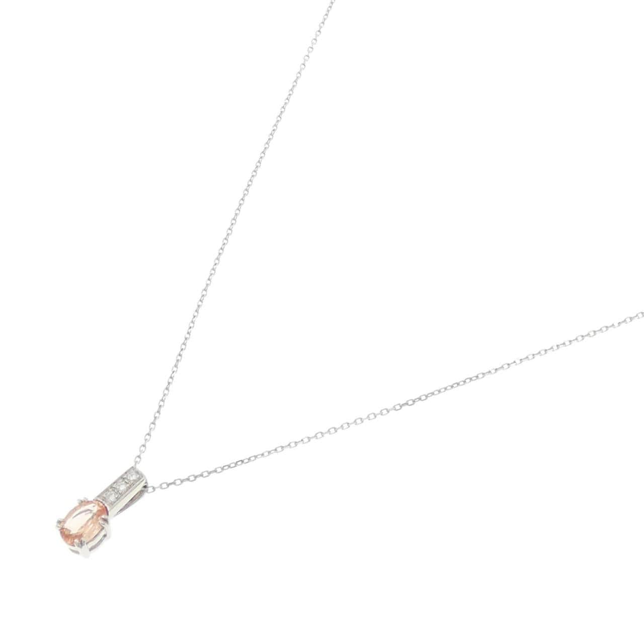PT900/PT850 パパラチアサファイヤ ネックレス 0.492CT