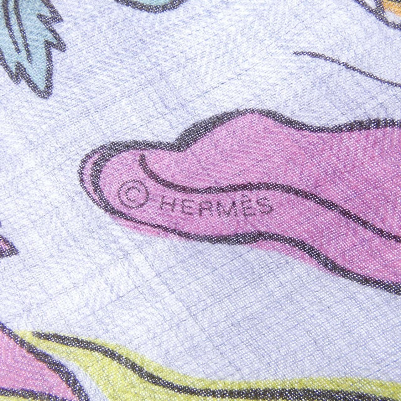 エルメス HERMES 千と一のウサギ H364007S トライアングルジェアン ショール