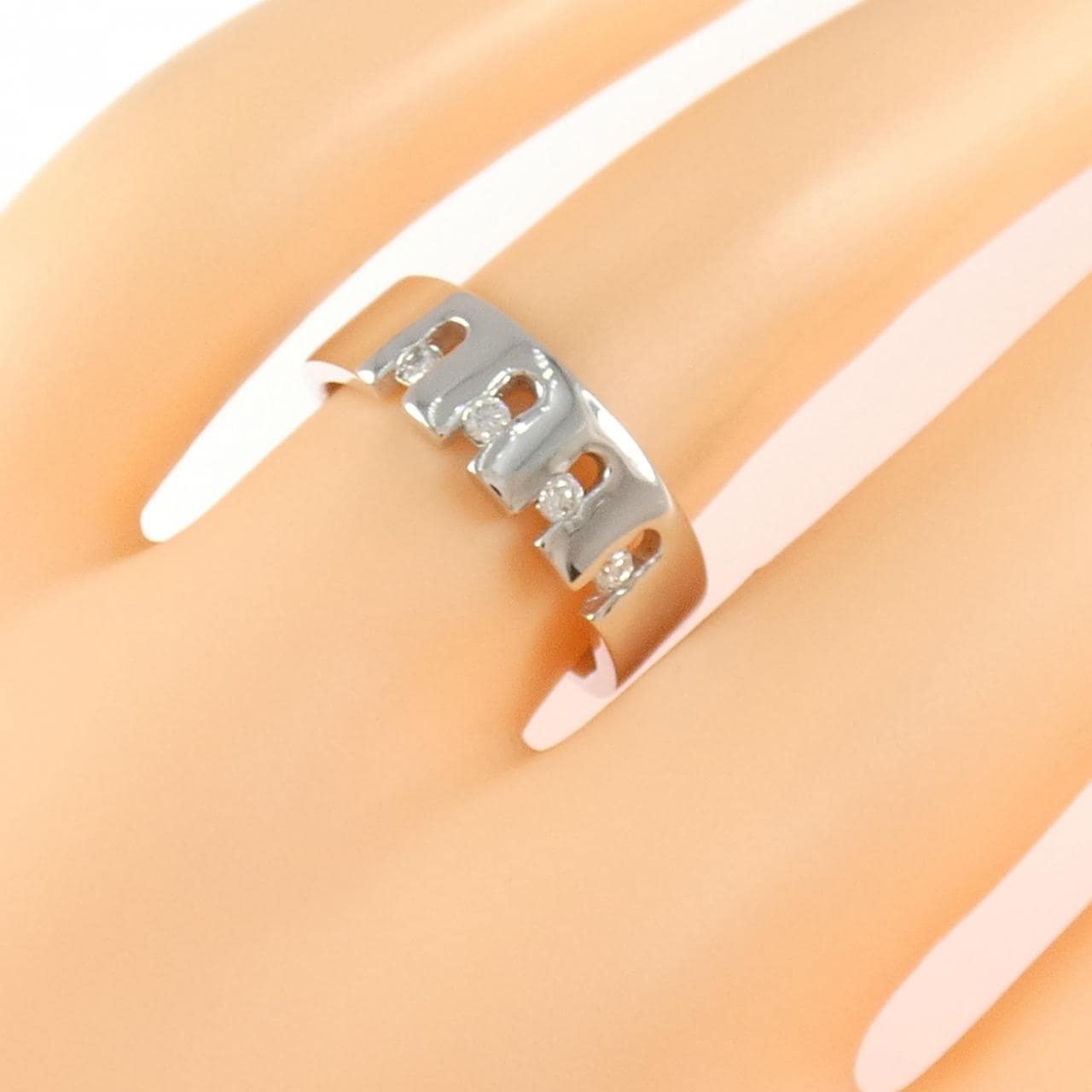 K18WG ダイヤモンド リング 0.10CT