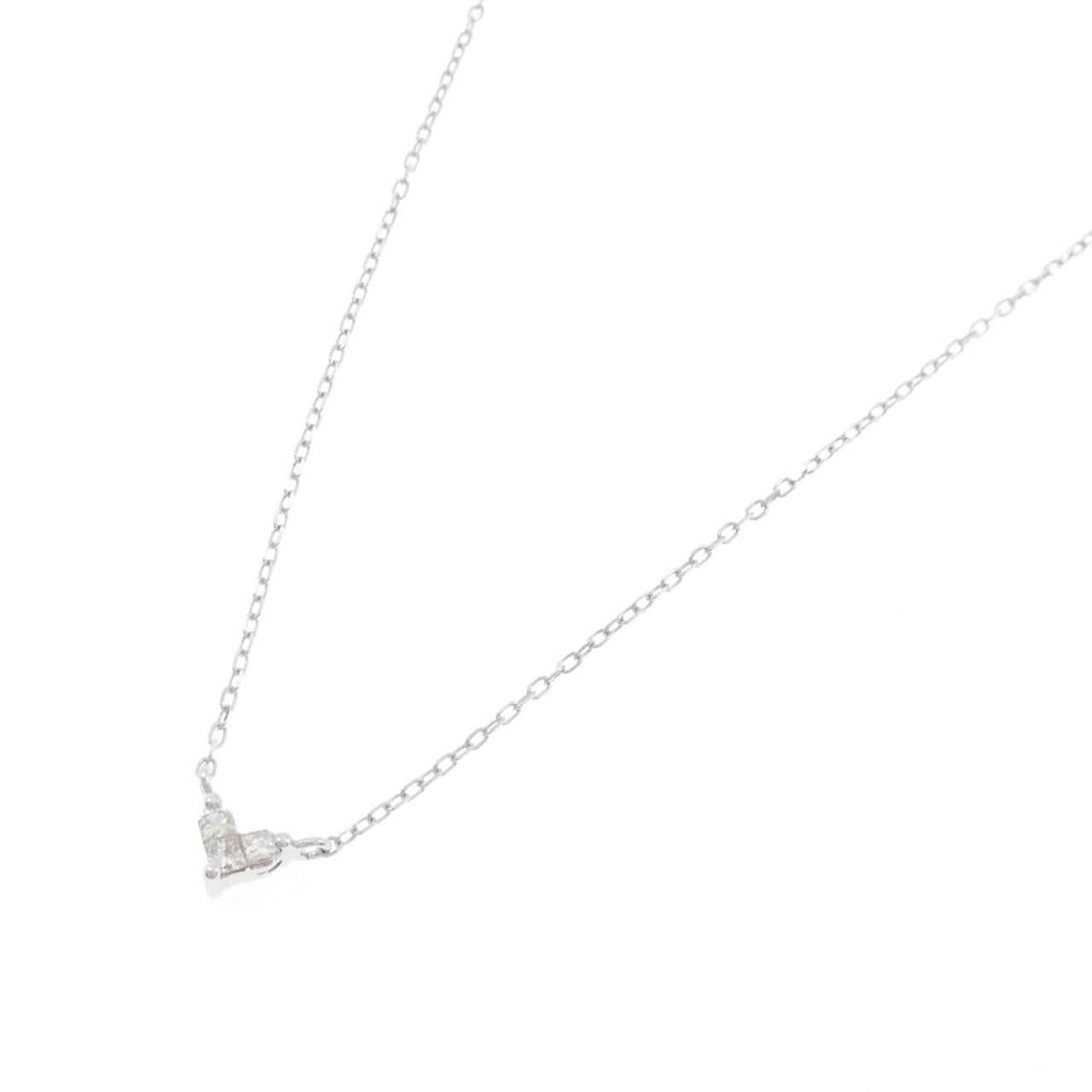 K10WG ハート ダイヤモンド ネックレス 0.10CT