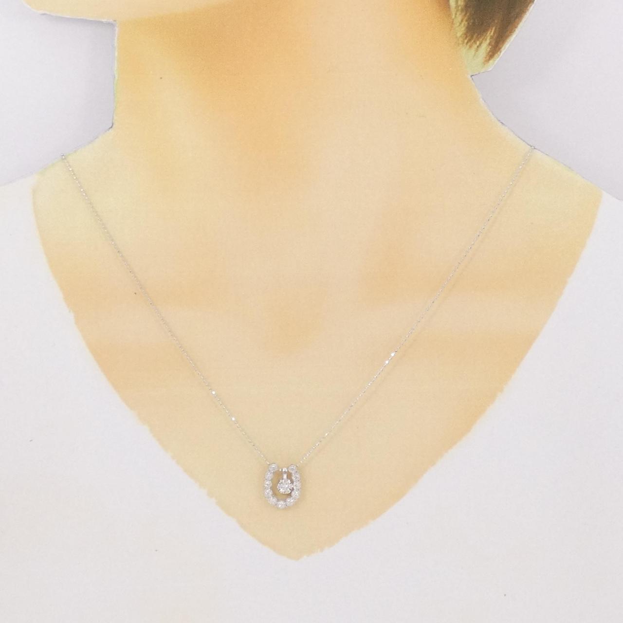 K18WG 2WAY ダイヤモンド ネックレス 0.08CT
