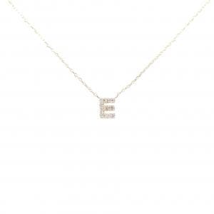 K10YG イニシャルE ダイヤモンド ネックレス 0.04CT