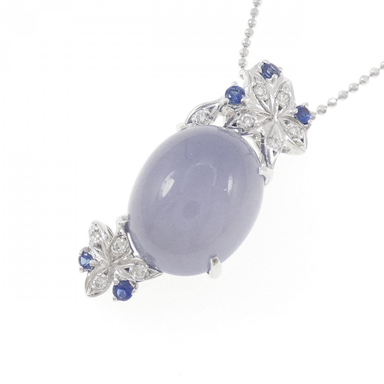 K18WG カルセドニー ネックレス 8.09CT