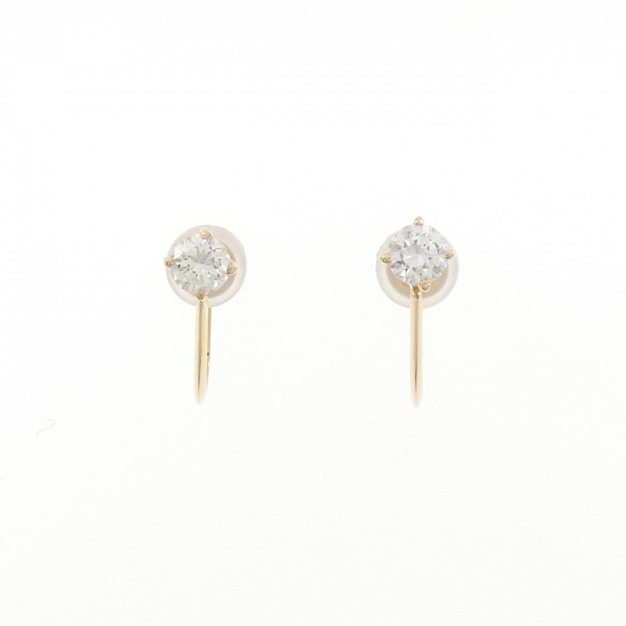 K18YG ソリティア ダイヤモンド イヤリング