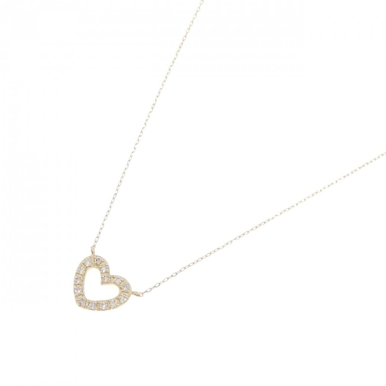 【新品】K10YG ハート ダイヤモンド ネックレス 0.10CT
