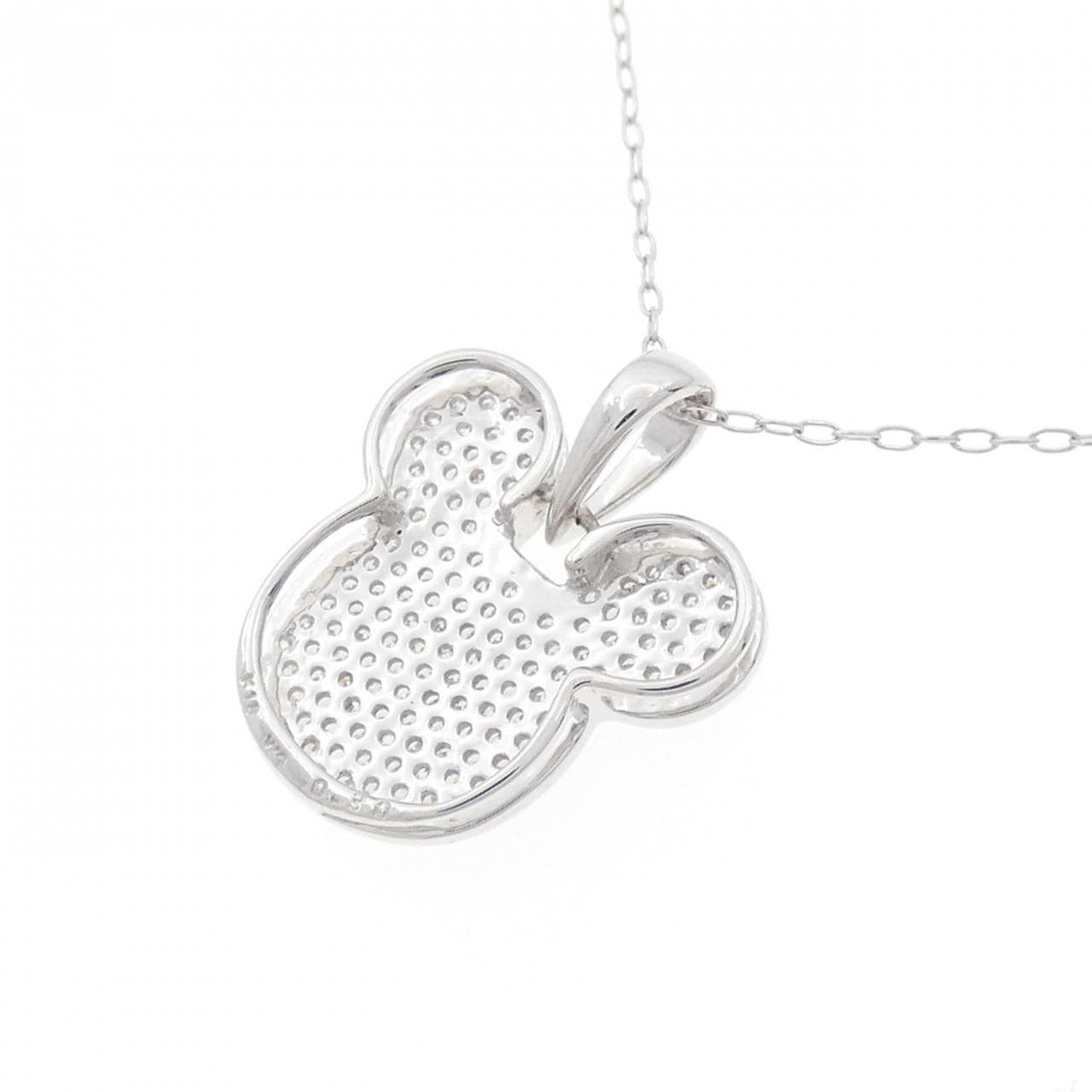 K18WG pave Diamond necklace 0.30CT
