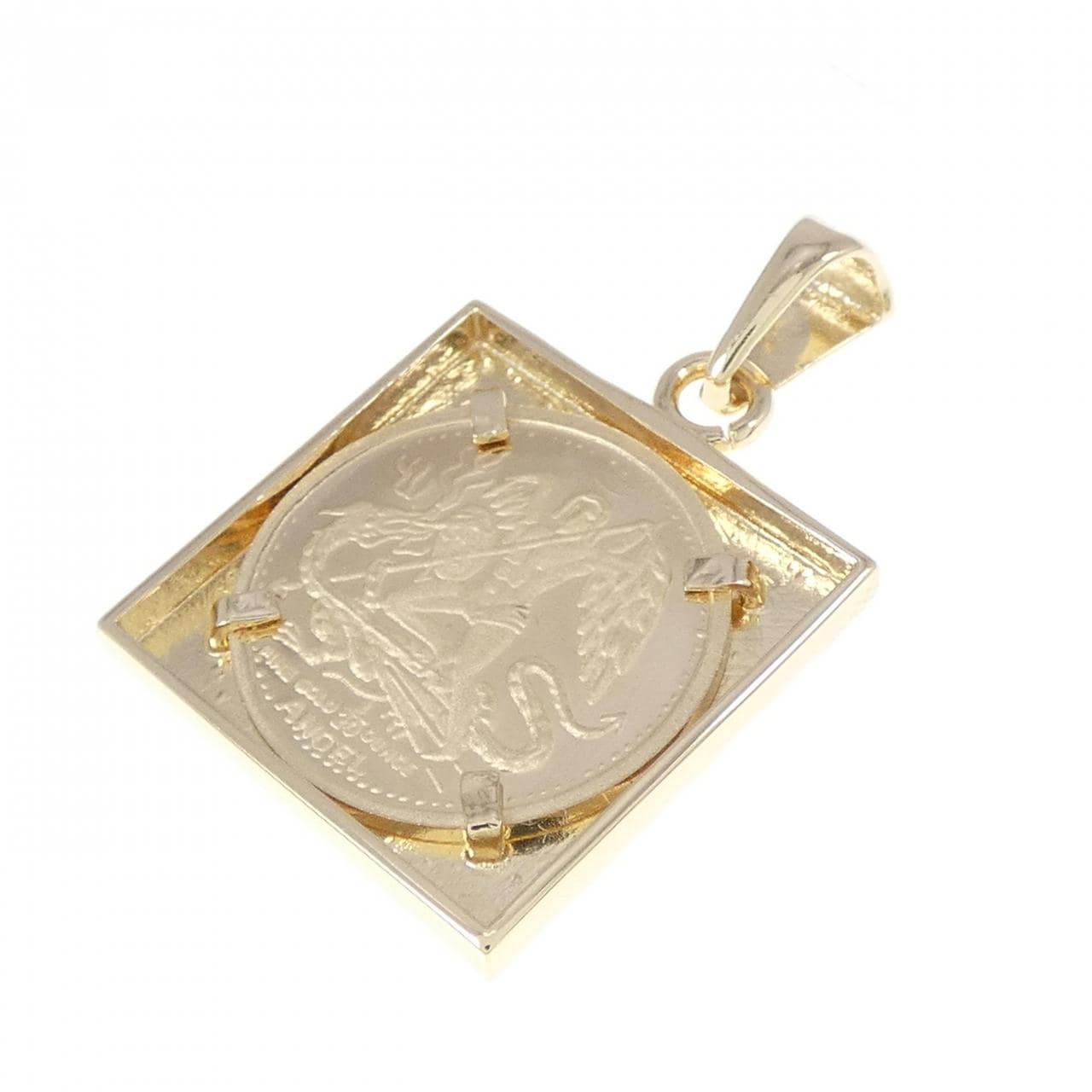 K14YG (frame) coin pendant