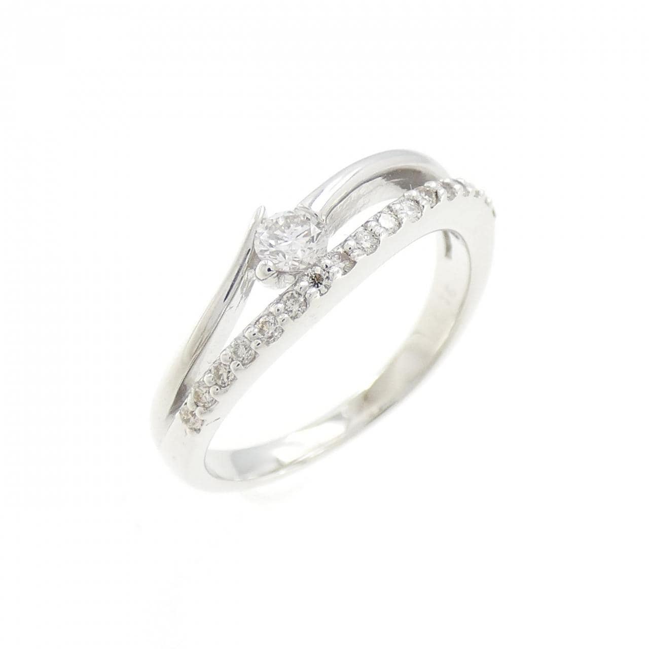K18WG ダイヤモンド ピンキーリング 0.16CT