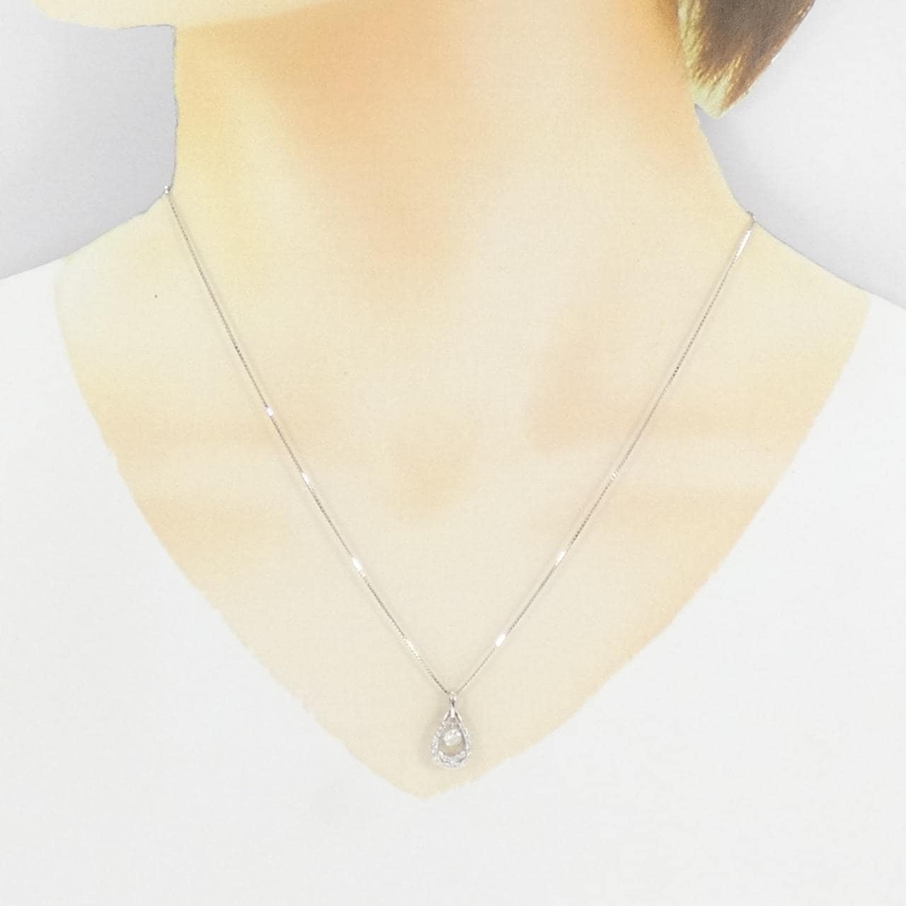 K18WG ダイヤモンド ネックレス 0.21CT