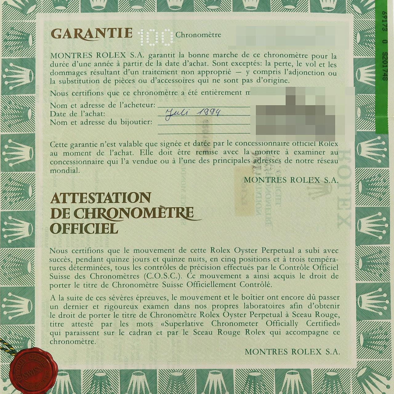 ロレックス デイトジャスト 69173 SSxYG 自動巻 S番