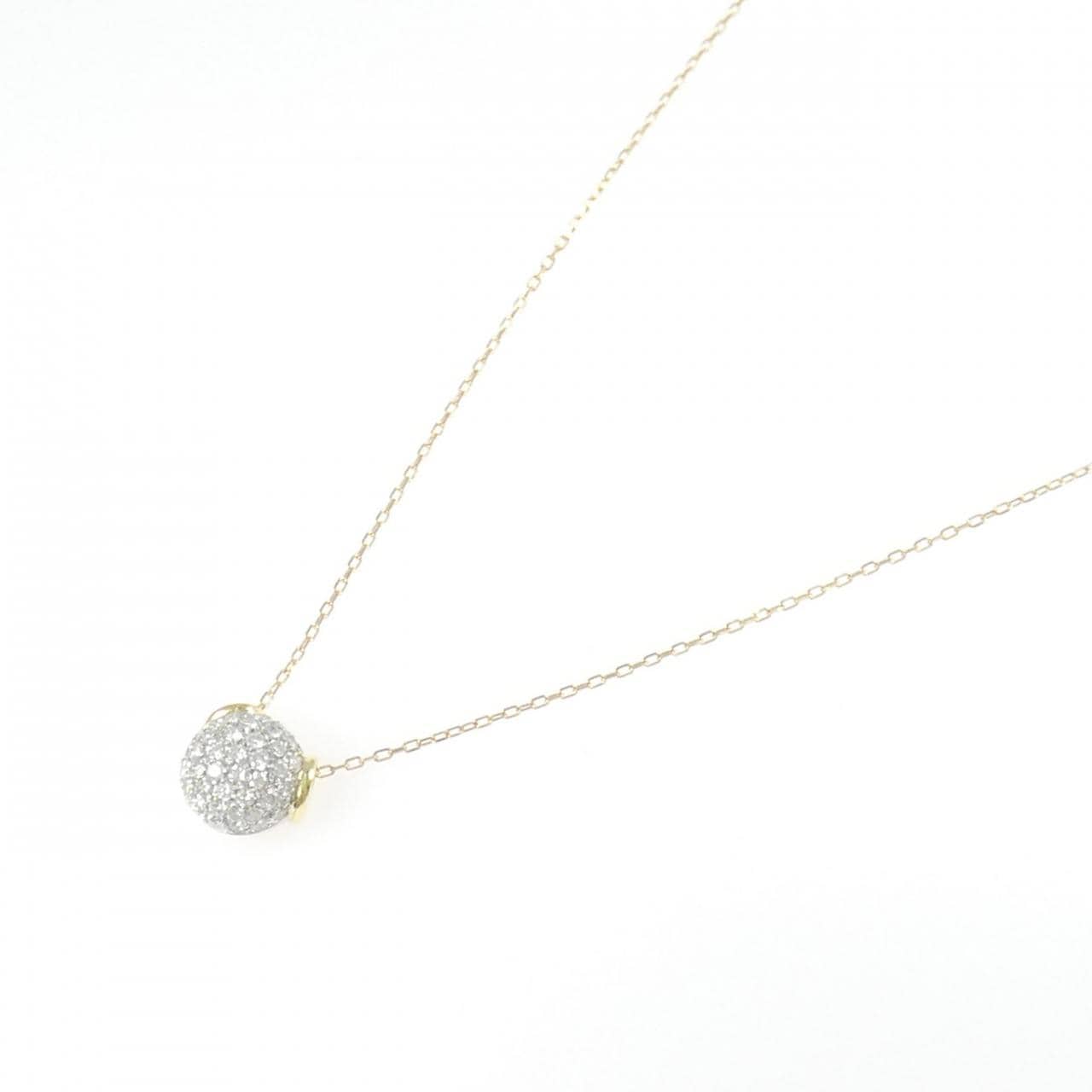 750YG/750WG/K18 パヴェ ダイヤモンド ネックレス