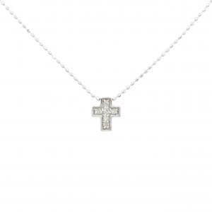 K18WG クロス ダイヤモンド ネックレス 0.05CT