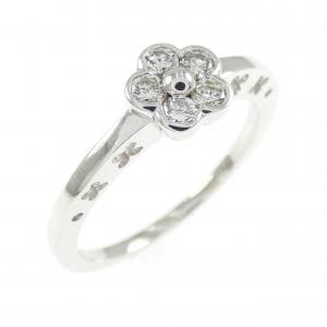 K18WG フラワー ダイヤモンド リング 0.20CT
