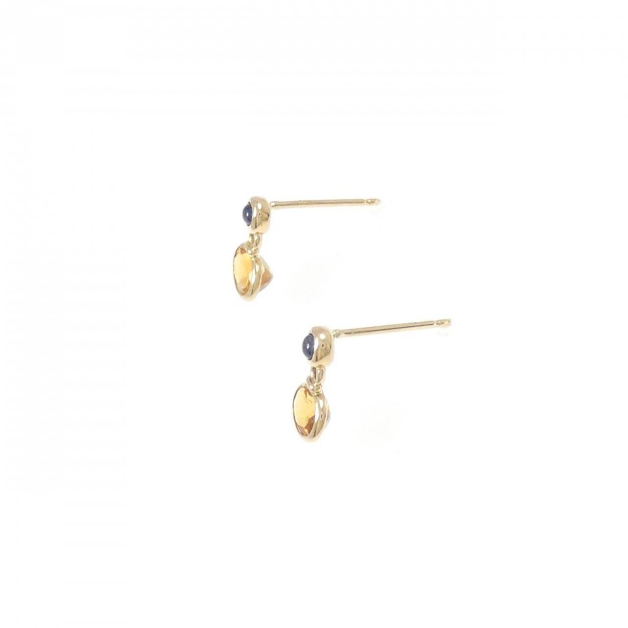 K18YG citrine earrings