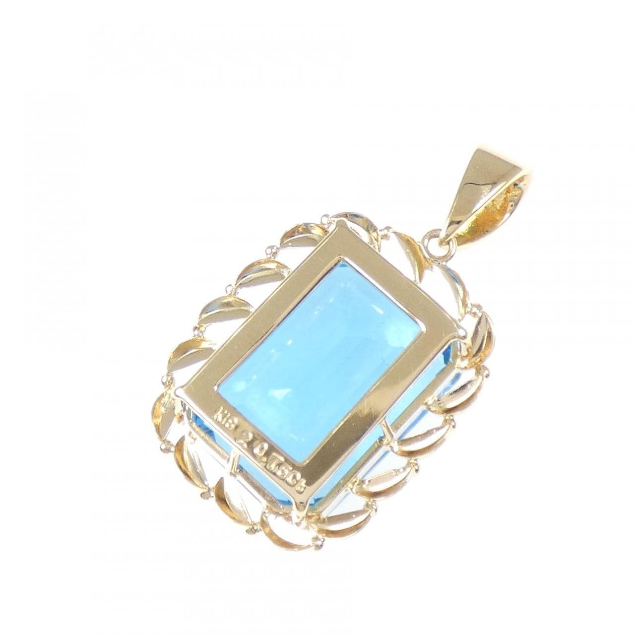 K18YG ブルートパーズ ペンダント 20.75CT