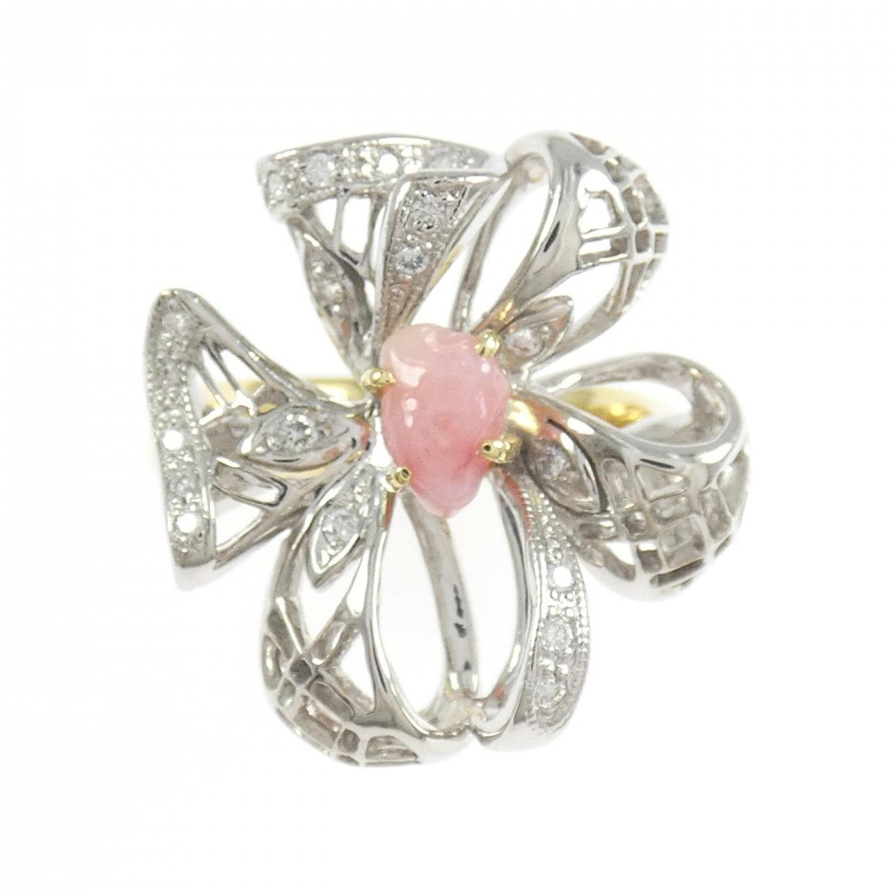 K18YG/K18WG コンクパール リング 0.52CT