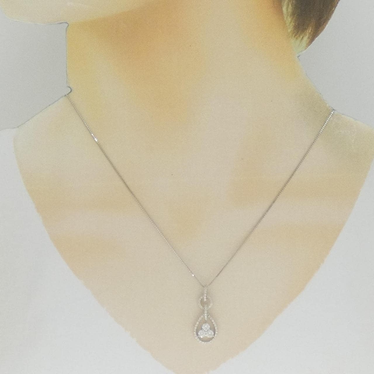 K18WG ダイヤモンド ネックレス 0.379CT